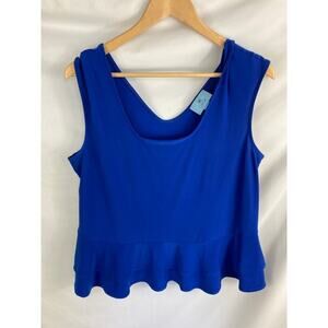 Cece Blue Peplum Tank Size Large